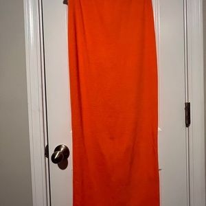 Micas Orange Rib-knit pencil skirt in Large